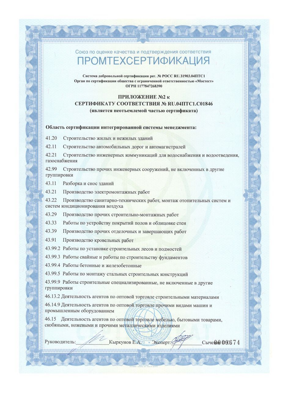 Сертификат соответствия № RU.04ПТС1.С01846 ISO 45001